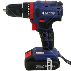 Дрель-шуруповерт аккумуляторная Диолд ДЭА-20 ЛИ-02 У 10300010, 0-1450 об/мин, 20 В, 2.0 Ач, 10 мм