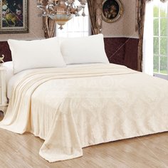 Плед 1.5-сп, 150х200 см, велсофт, 100% полиэстер, Cleo, Парма, молочный, 150/062-OP