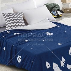 Плед 1.5-сп, 150х200 см, велсофт, 100% полиэстер, Cleo, Fluffy, синий, 150/003-SH