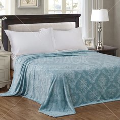 Плед 1.5-сп, 150х200 см, велсофт, 100% полиэстер, Cleo, Парма, голубой, 150/169-OP