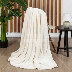 Плед 2-сп, 180х200 см, 100% полиэстер, Silvano, Кейптаун, сливочный, SAF-180-14