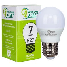 Лампа светодиодная Экономь свет Шар G45, 7 Вт, E27, теплый свет