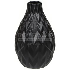 Ваза для цветов керамическая настольная, 18х18х29.5 см, Зигзаг Y4-3773 I.K черная