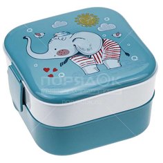 Контейнер пищевой для обеда Слоник М1232, 0.4 л + 0.4 л, 12.5x8.5x13 см Idea