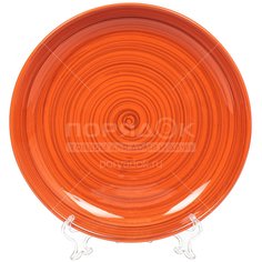 Тарелка обеденная, керамика, 26 см, Борис керамика, Оранжевая полоска, ОРП00009223