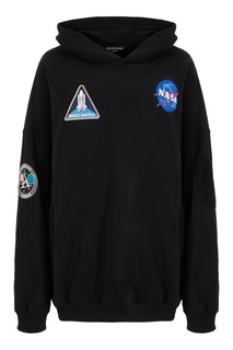 Черное худи с логотипом Nasa Balenciaga