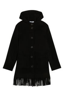 Черное пальто с бахромой Claudie Pierlot