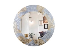Зеркало круглое настенное fashion mark 90 (inshape) золотой 3 см.