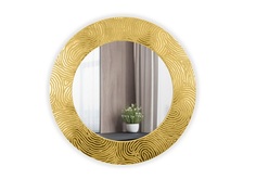 Зеркало круглое настенное fashion mark 75 (inshape) золотой 3 см.