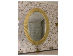 Зеркало круглое настенное fashion indio (inshape) золотой 91x130x3 см.