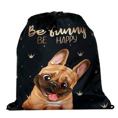 Мешок для обуви с карманом 420*340 calligrata дев бульдожка