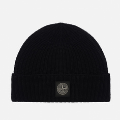 Шапка Stone Island Wool Patch Program, цвет чёрный