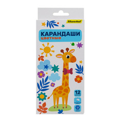 Карандаши Silwerhof Веселые друзья шестигранный, дерево, 7.2мм, 12 цв., коробка европодвес 12 шт./кор.