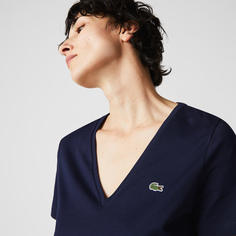 Женская футболка Lacoste с v-образным вырезом