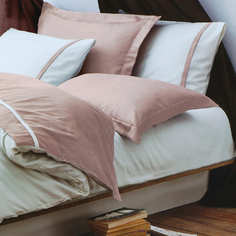 Комплект постельного белья Ecocotton New Basic белый с розовым Евро
