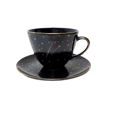 Чашка с блюдцем Porcelana Bogucice Zodiak black 0,45 л