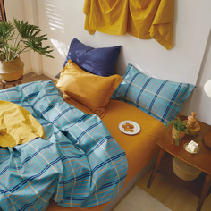 Комплект постельного белья Sanpa Кирстен жёлтый с синим Евро