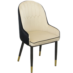Кресло Dowell велюровое черно-молочное 50х53х89 см