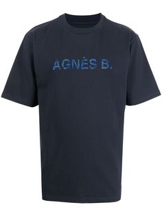 agnès b. футболка с вышитым логотипом