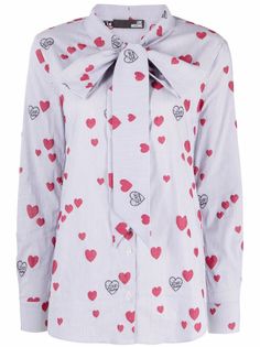 Love Moschino полосатая рубашка с логотипом