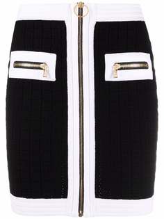 Balmain клетчатая юбка на молнии