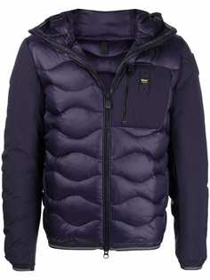 Blauer стеганая куртка с капюшоном