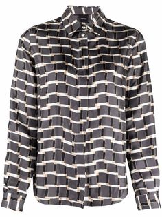 Aspesi шелковая рубашка с узором