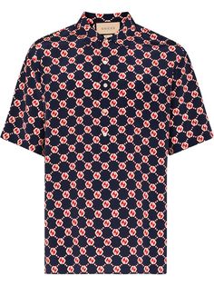 Gucci шелковая рубашка с логотипом GG