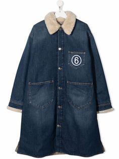 MM6 Maison Margiela Kids джинсовая куртка с вышитым логотипом