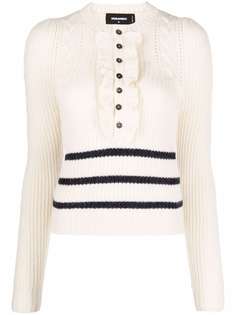 Dsquared2 джемпер в полоску с оборками