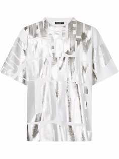 Dolce & Gabbana футболка с надписью и эффектом металлик