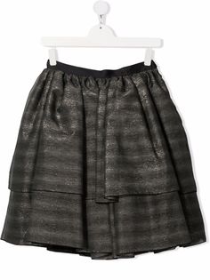 ELIE SAAB JUNIOR ярусная мини-юбка в полоску