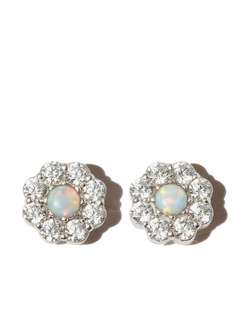 Hatton Labs HATTON SILV OPAL CRYSTL FLWR STUD ERNG