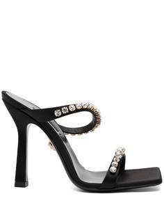 Versace атласные мюли со стразами
