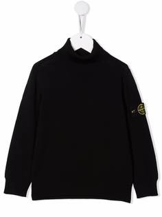 Stone Island Junior шерстяной джемпер с высоким воротником