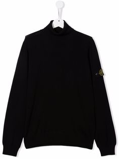 Stone Island Junior шерстяной джемпер с высоким воротником