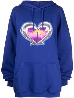 VETEMENTS худи Dolphins Heart с логотипом