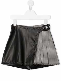 TWINSET Kids юбка из искусственной кожи с заклепками