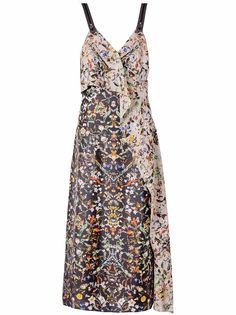 Burberry платье с оборками и цветочным принтом