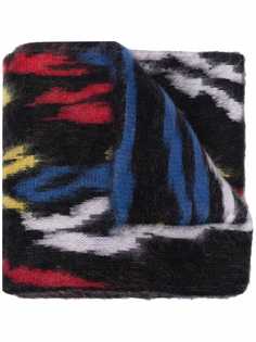 Saint Laurent шерстяной шарф с нашивкой-логотипом