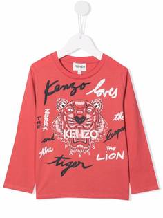 Kenzo Kids футболка из органического хлопка с принтом Tiger