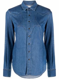 Saint Laurent джинсовая рубашка с длинными рукавами