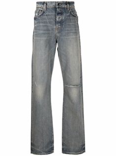 AMIRI джинсы с прорезями и нашивкой-логотипом