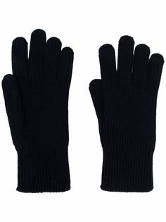 Moncler перчатки в рубчик с нашивкой-логотипом
