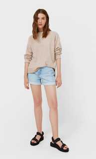 Stradivarius Футболка Из Мягкой Ткани Бежевый Xs