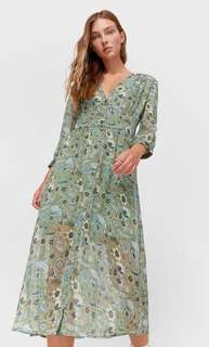 Stradivarius Платье Миди В Стиле Бохо Multicolor S