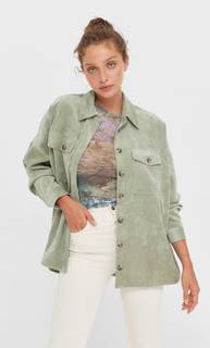 Stradivarius Плотная Рубашка Карго В Тонкий Рубчик Multicolor M
