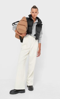 Stradivarius Укороченный Стеганый Жилет Черный L