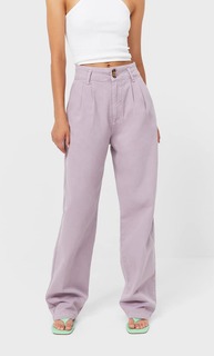 Stradivarius Широкие Брюки Из Твила Пурпурный 34