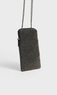 Stradivarius Блестящая Сумка Для Смартфона С Плечевым Ремнем Черный 103